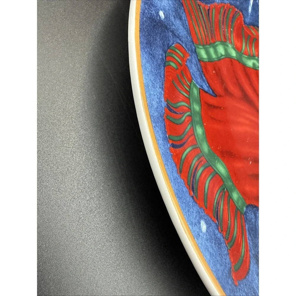 Christmas Holiday Night Snowman Decorative Plate 12.5